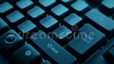绿色<strong>电脑键盘按键</strong>特写.
